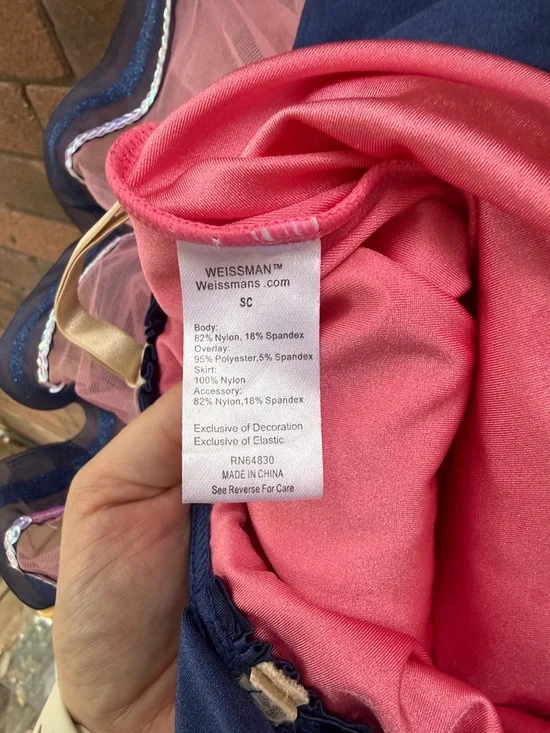 Weissman Pink and Navy Sparkle Tutu Dance Costume Size SC - Picture 7 of 9